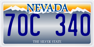 NV license plate 70C340