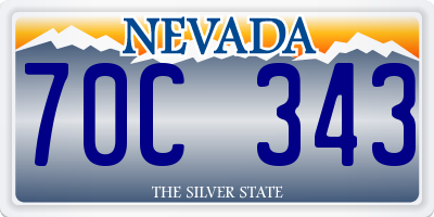 NV license plate 70C343