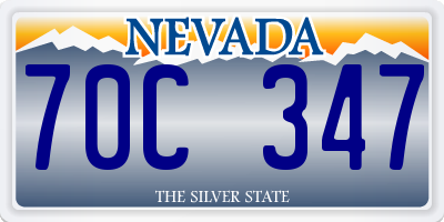 NV license plate 70C347