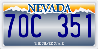 NV license plate 70C351