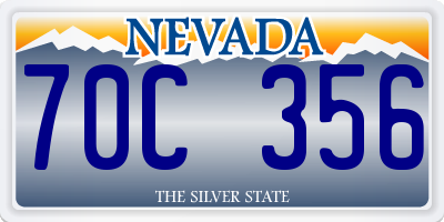NV license plate 70C356