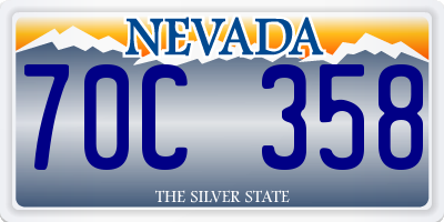 NV license plate 70C358