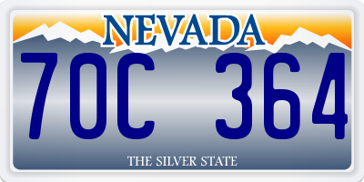 NV license plate 70C364
