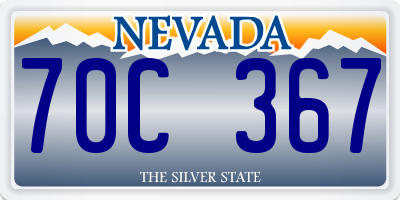 NV license plate 70C367
