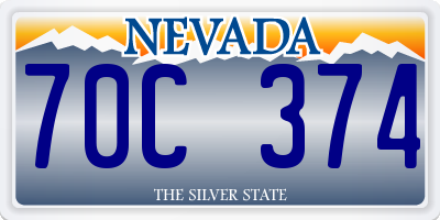 NV license plate 70C374