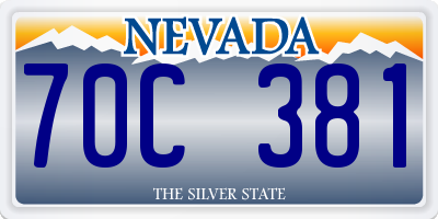 NV license plate 70C381