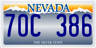 NV license plate 70C386