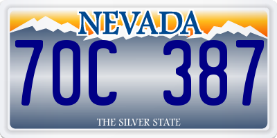 NV license plate 70C387