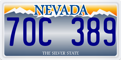 NV license plate 70C389