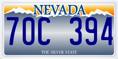 NV license plate 70C394
