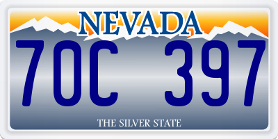 NV license plate 70C397