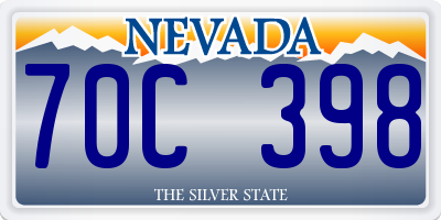 NV license plate 70C398