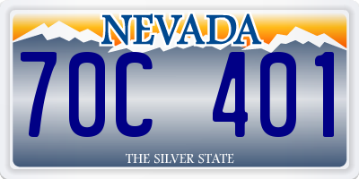 NV license plate 70C401