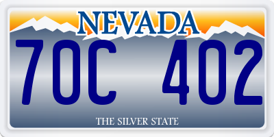 NV license plate 70C402