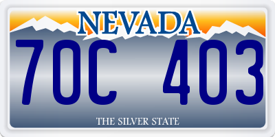 NV license plate 70C403