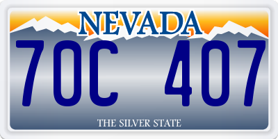 NV license plate 70C407