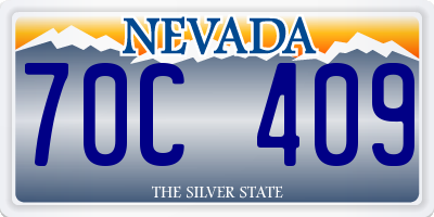 NV license plate 70C409