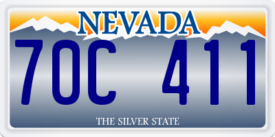 NV license plate 70C411