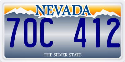 NV license plate 70C412