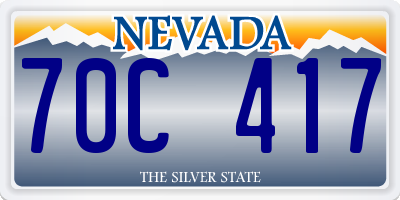 NV license plate 70C417