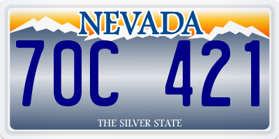 NV license plate 70C421