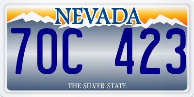 NV license plate 70C423