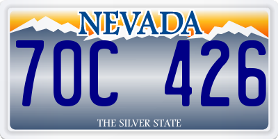 NV license plate 70C426