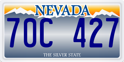 NV license plate 70C427