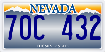 NV license plate 70C432