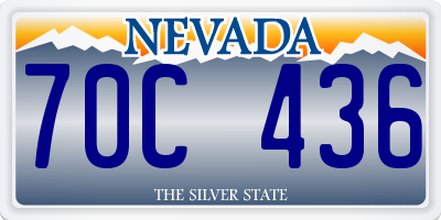 NV license plate 70C436