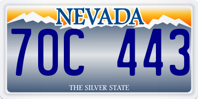 NV license plate 70C443