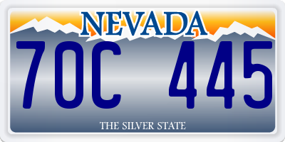 NV license plate 70C445