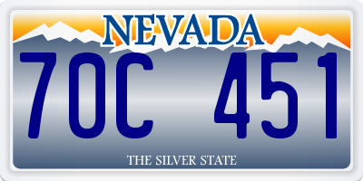 NV license plate 70C451