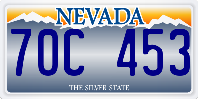 NV license plate 70C453