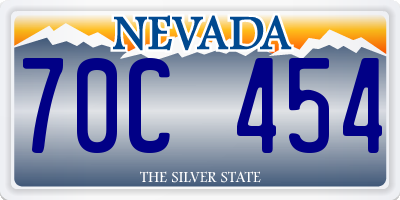 NV license plate 70C454