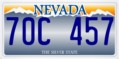 NV license plate 70C457