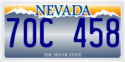 NV license plate 70C458