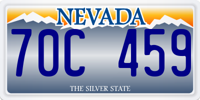 NV license plate 70C459