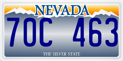 NV license plate 70C463