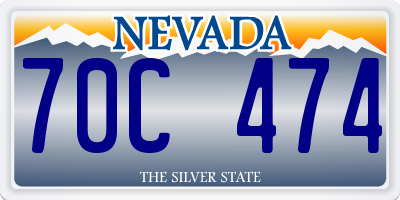 NV license plate 70C474
