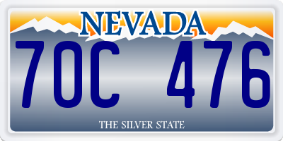 NV license plate 70C476