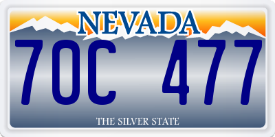 NV license plate 70C477