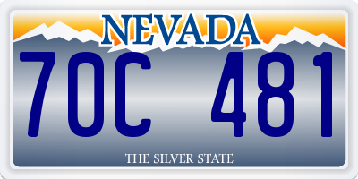 NV license plate 70C481