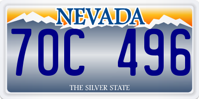 NV license plate 70C496