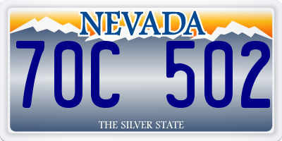 NV license plate 70C502