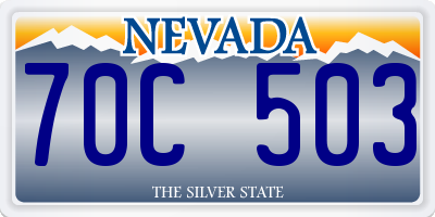 NV license plate 70C503