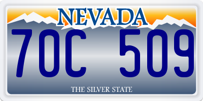 NV license plate 70C509