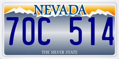 NV license plate 70C514