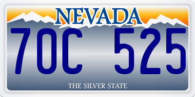 NV license plate 70C525