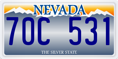 NV license plate 70C531